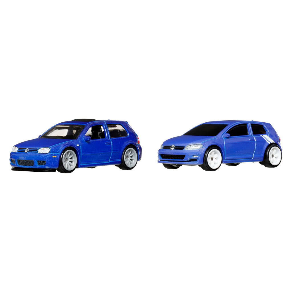 Hot Wheels Premium Car Culture 2-Pack 2004 Volkswagen Gold R32 & Volkswagen Golf MK7