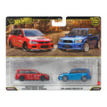 Hot Wheels Premium Car Culture 2-Pack - 2005 Mitsubishi Lancer Evolution IX Wagon / Remorque & 2004 Subaru Forester STI