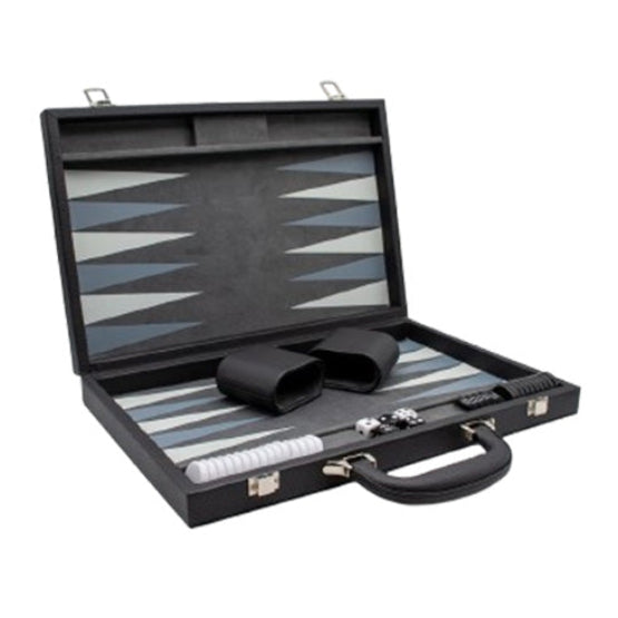 LPG Classics Leather Backgammon Set - Black