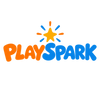 PLAYSPARK logo with a starburst spark above bold orange and blue lettering